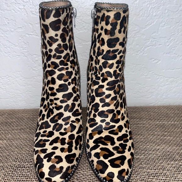 Coach Drea Brown and Black Ankle Booties with Leopard Print Size 6.5 - Picture 7 of 15